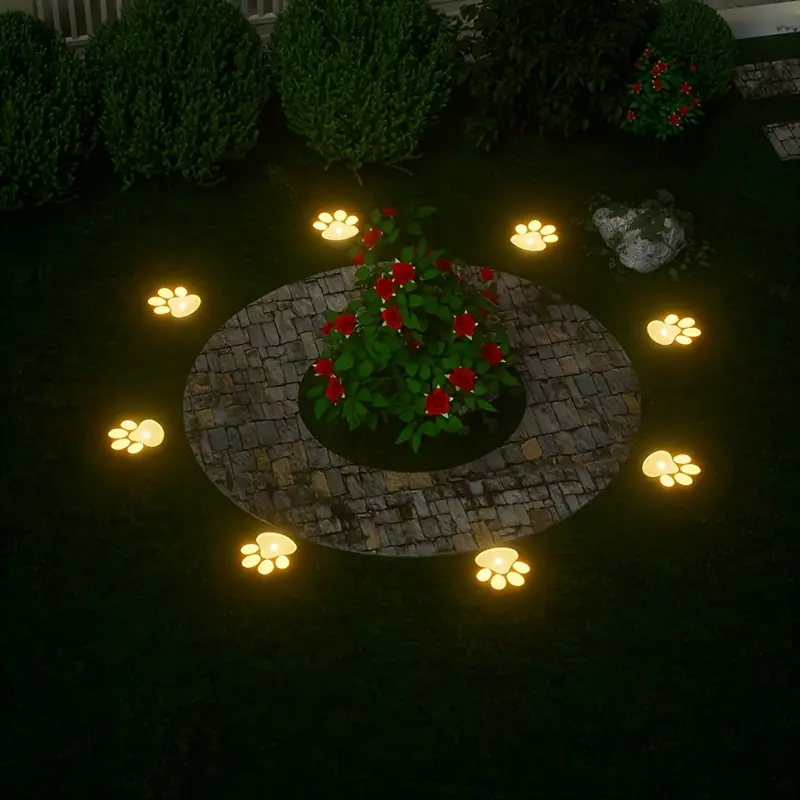 4pcs Solar-Powered LED Path Lights - Automatic On/Off Outdoor Garden Lighting, Solar Lawn Lights with Auto Dusk-to-Dawn Sensor,