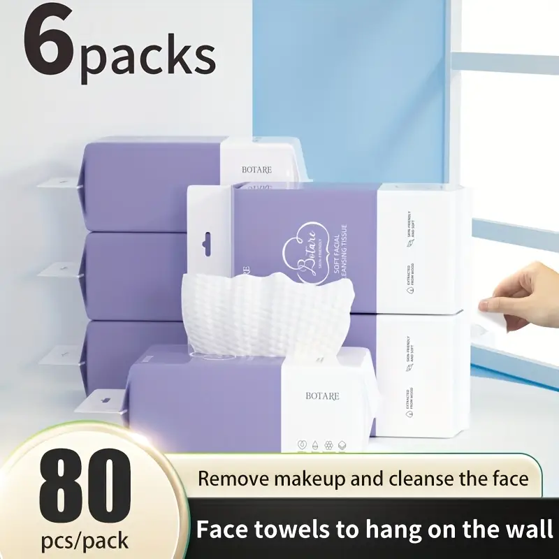 Botare Disposable Face Towel, Super Soft And Thick, Dry And Wet Dual Use (a Pack Of 80pcs) Suitable for Removing Makeup, Cleaning Face,
