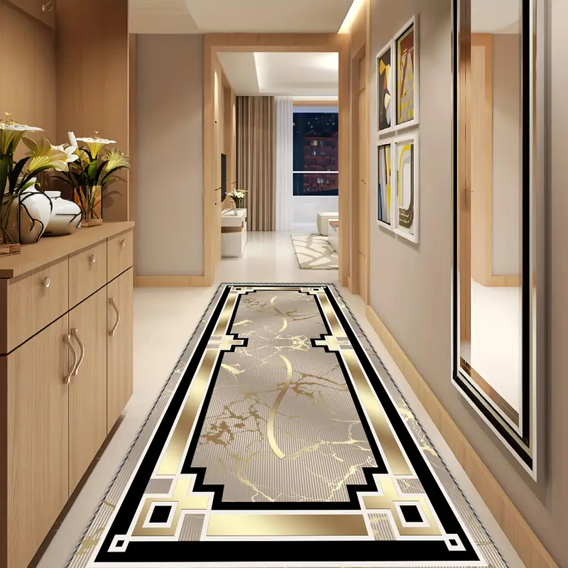 Luxury Soft 850g Crystal Velvet Sea Freight | Modern Marble Hallway Mat, Suitable for Hallway Celebration Decoration, Exhibition Decoration,